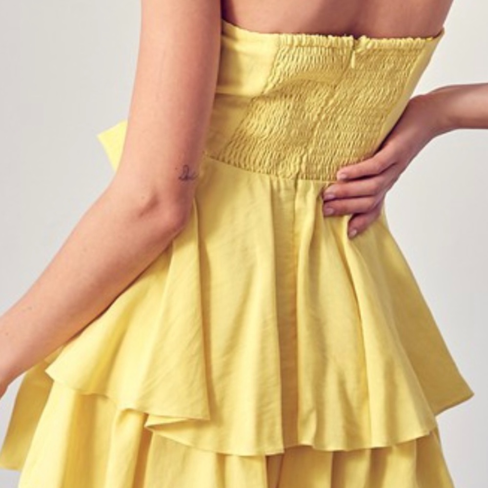 LEMON YELLOW WOVEN ROMPER - Picture 5 of 7